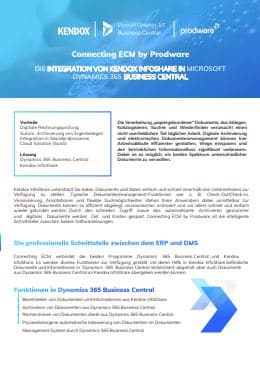 Connecting ECM für Kendox und Microsoft Dynamics 365 Business Central