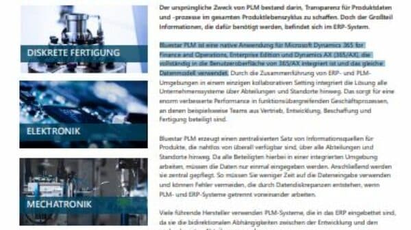 Bluestar PLM für Microsoft Dynamics 365 Finance & Operations