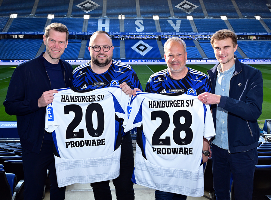 Prodware_wien Die HSV Fußball AG & Co. KGaA und die Prodware Deutschland AG zeigen ihre Partnerschft mit dem neuen Trikot.