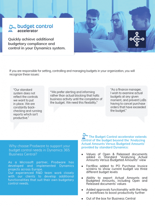 Budget Control accelerator for Dynamics 365 Business Central brochure thumbnail