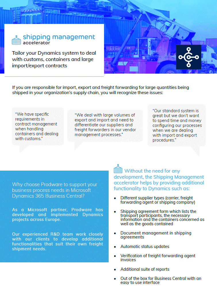 Shipping Management Brochure Prodware Group