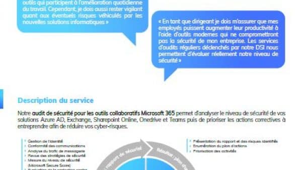 Audit de sécurité de vos outils collaboratifs Microsoft 365