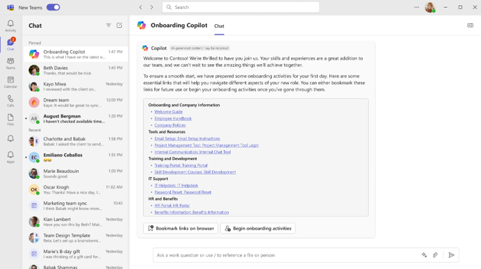 Het onboardingproces van Copilot, direct geïntegreerd in Microsoft Teams