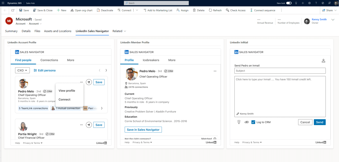 LinkedIn integratie in Microsoft Dynamics 365 Sales