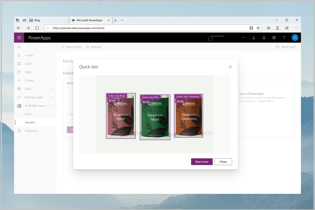 Objectdetectie testen in Power Apps met behulp van Microsoft AI Builder