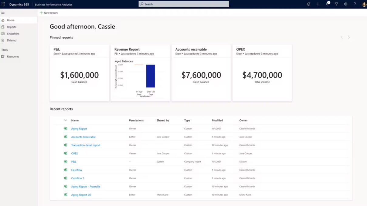 Business Performance Analysis dashboard