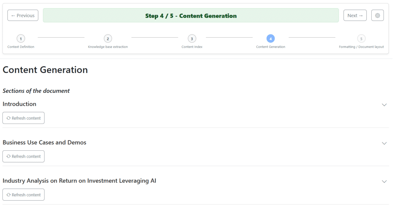 Content is generated by AI ter goedkeuring – Stap vier