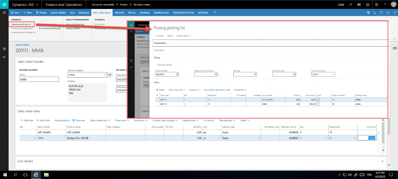 Sales kits screenshot