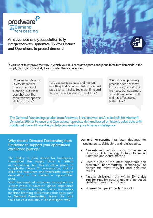 Demand Forecasting for Dynamics 365 Finance and Operations brochure thumbnail