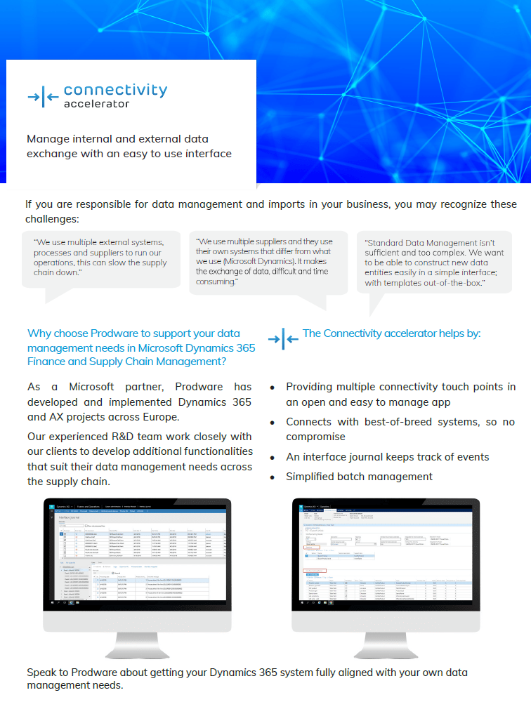 Connectivity accelerator for Dynamics 365 Finance and Operations brochure thumbnail