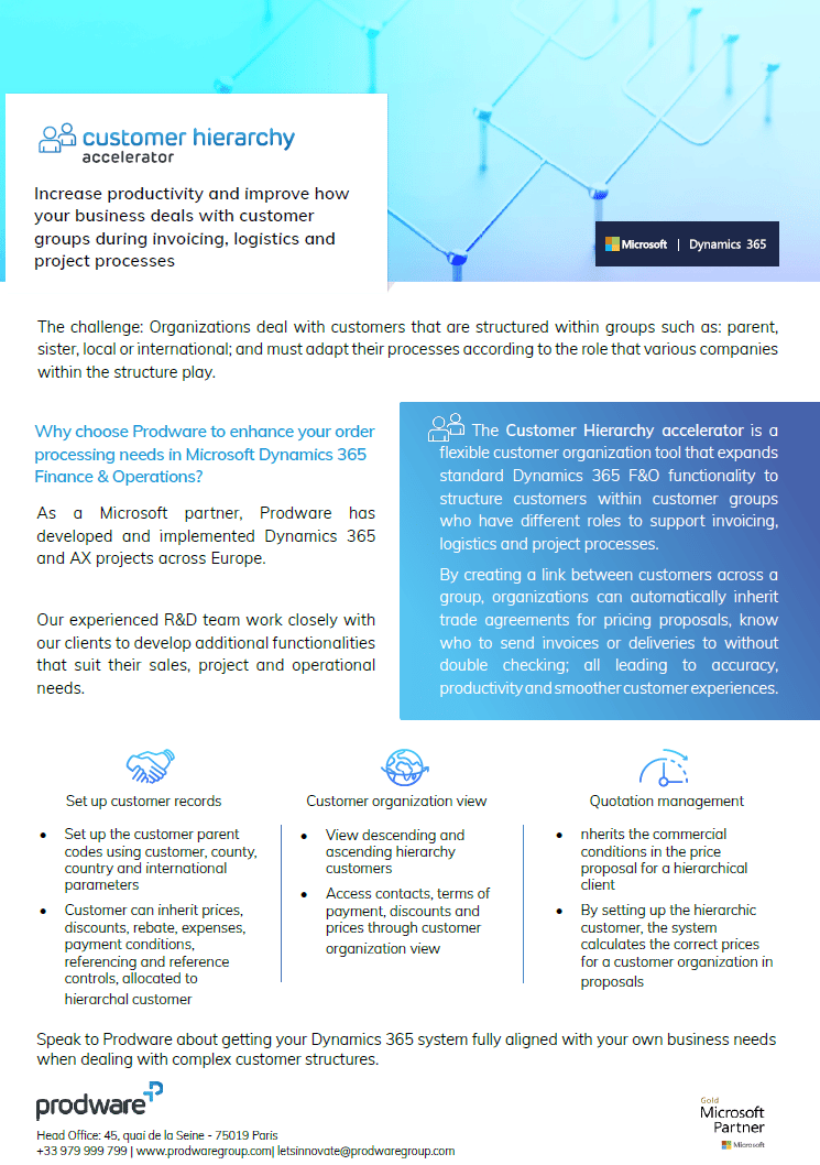 Customer Hierarchy accelerator for Dynamics 365 Finance and Operations brochure thumbnail