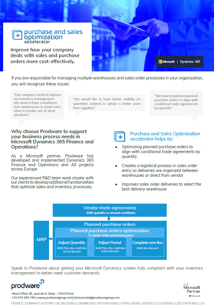 Purchase Sales Optimization accelerator for Dynamics 365 Finance and Operations brochure thumbnail