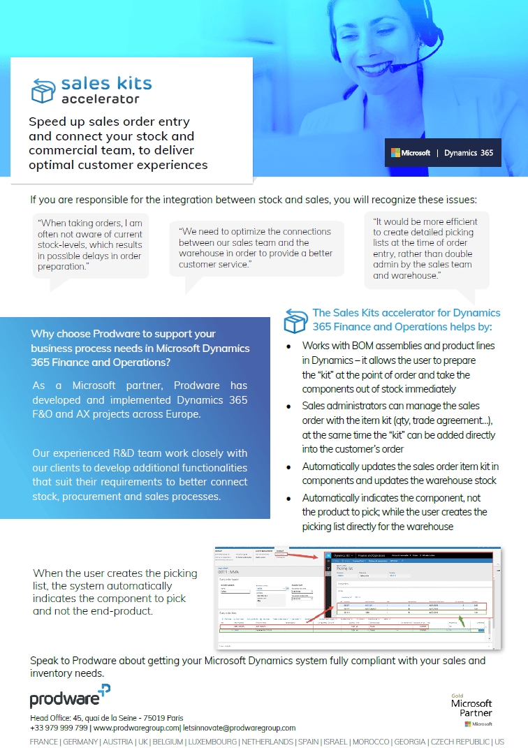 Sales Kits brochure accelerator for Dynamics 365 Finance and Operations brochure thumbnail