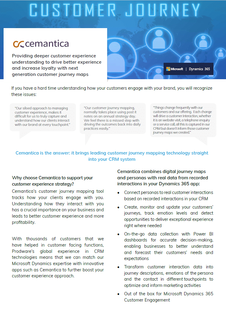 Cemantica for Micrsooft Dynamics 365 Customer Engagement brochure thumbnail