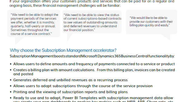 Subscription Management accelerator