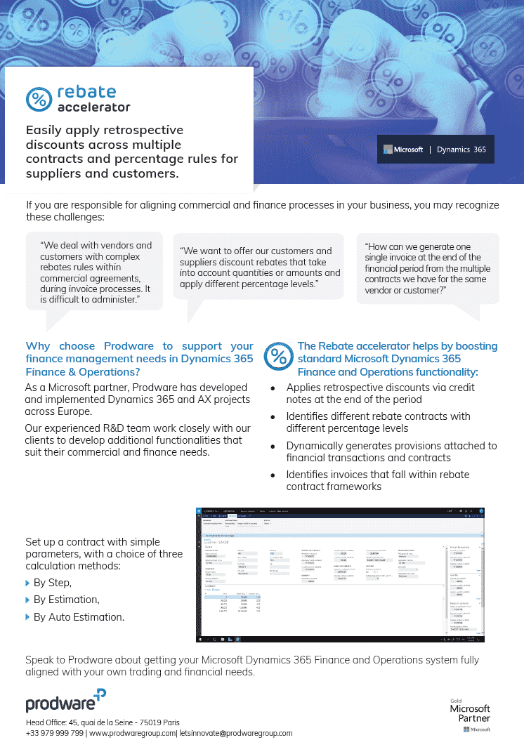 Rebate accelerator for Dynamics 365 Finance and Operations brochure thumbnail