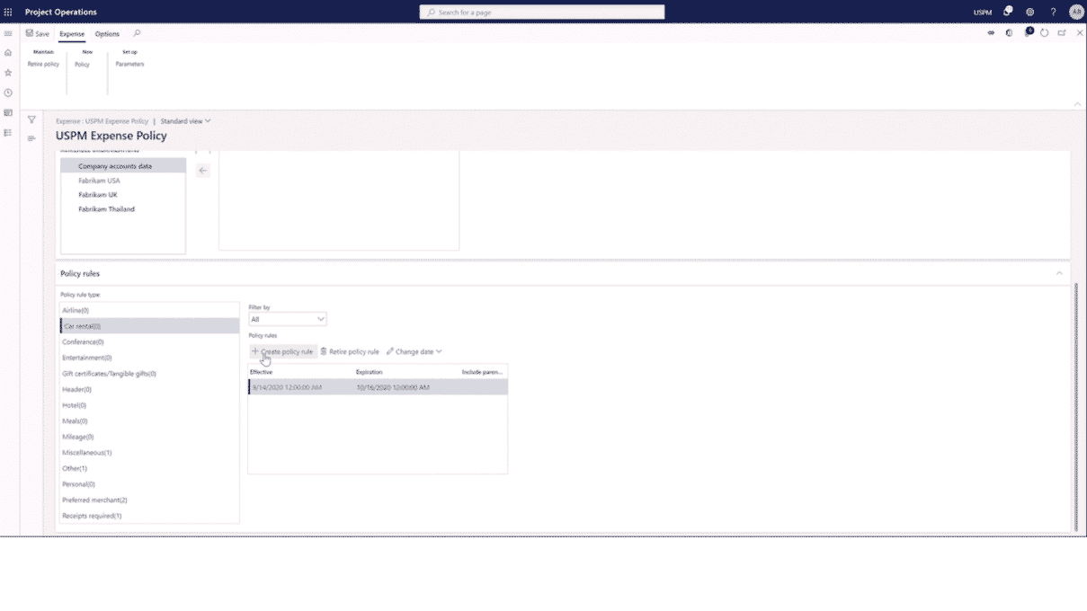 Microsoft Dynamics 365 Project Operations expense management