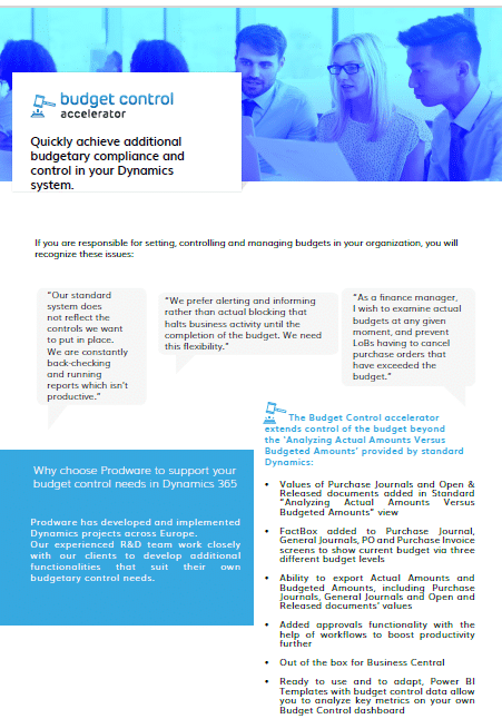 Budget Control accelerator for Dynamics 365 Business Central brochure thumbnail