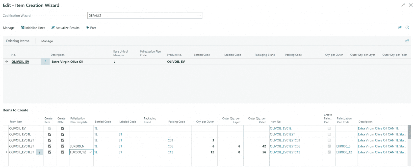 Item Generator in Packaging Management