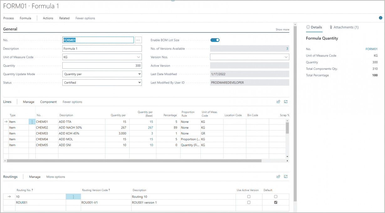 Formula screen