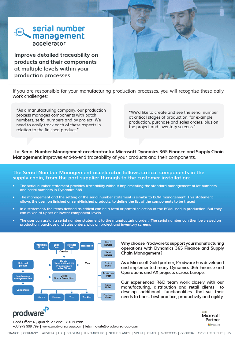 Serial Number Management accelerator for Dynamics 365 Finance and Supply Chain Managementbrochure thumbnail