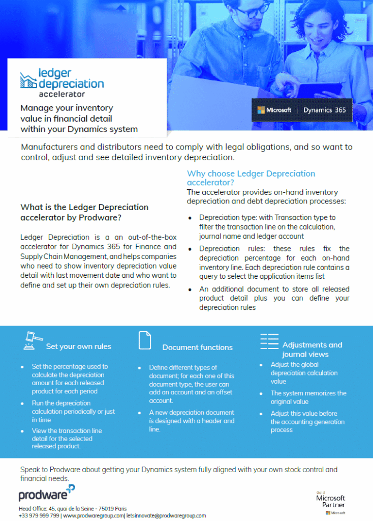 Ledger Depreciation accelerator