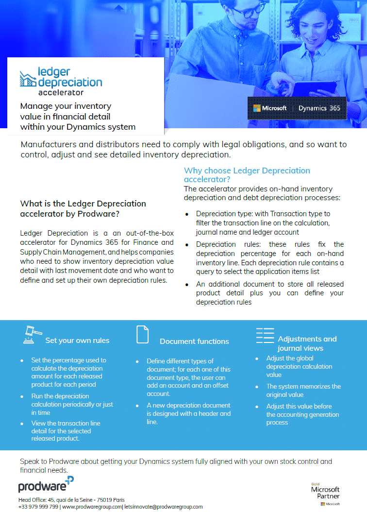 Ledger Depreciation accelerator