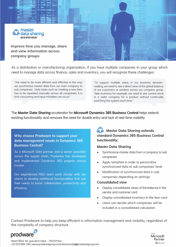 Master Data Sharing accelerator