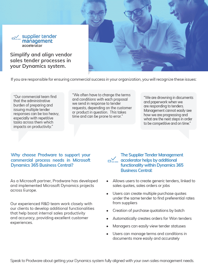 Supplier tender management